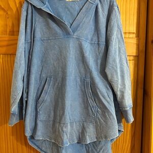 Jane and Delancey Washed Blue Pullover Hoodie